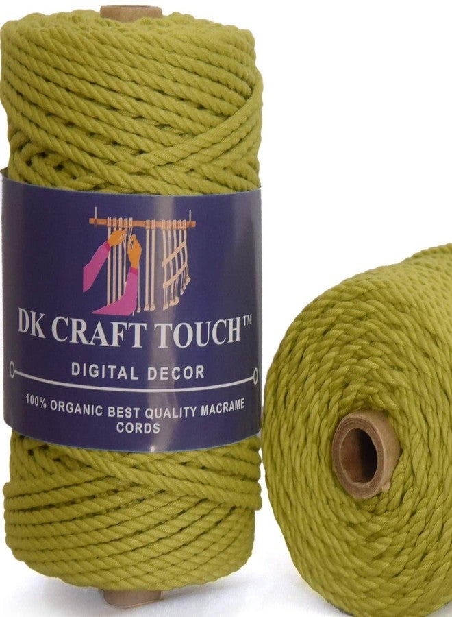 DK Craft Touch خيط قطني للمكرمية من دي كي كرافت تاتش، 3 مم، خيوط/حبال للأعمال الحرفية، حبال تعليق النباتات 3 طبقات (أخضر صافية، 3 مم، طول 100 متر) - Image 1